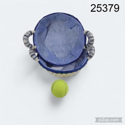 Imagen de CANASTA MIMBRE C/FORRO ADENTRO REDONDA C/MANIJAS 10.25